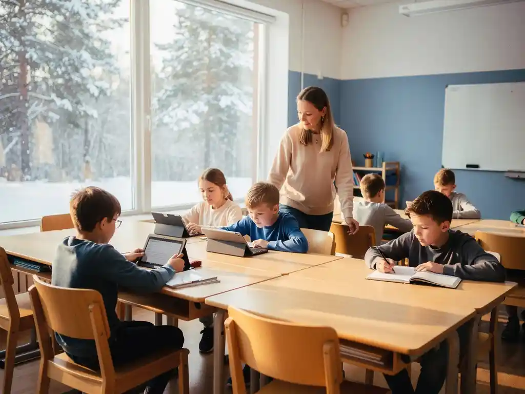 What is the structure of a typical school day in Finland?